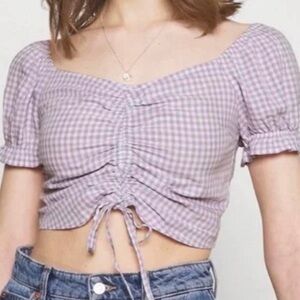 Hollister Purple Gingham Two-Piece Shorts Set